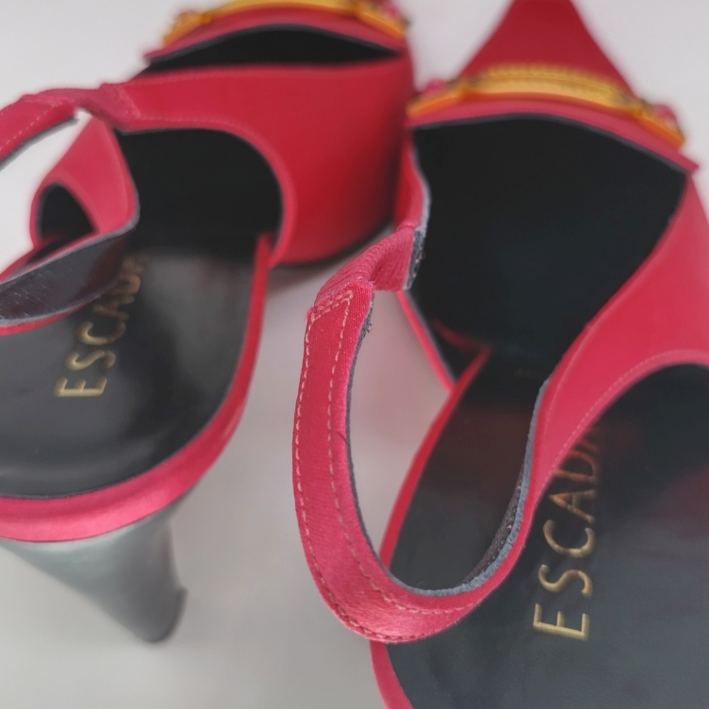 Escada Pink Embellished Mule Heels 8.5 - Picture 8 of 11